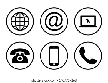 Web icon set. Contact us icons. web icons set for computer. website and mobile apps