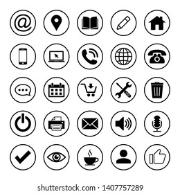 Web icon set. Contact us icons. web icons set for computer. website and mobile apps