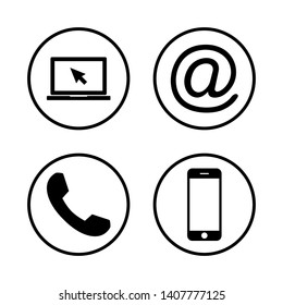 Web icon set. Contact us icons. web icons set for computer. website and mobile apps