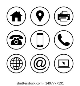 Web icon set. Contact us icons. web icons set for computer. website and mobile apps
