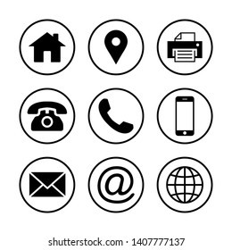 Web icon set. Contact us icons. web icons set for computer. website and mobile apps