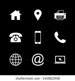 Web icon set. Contact us icons. web icons set for computer. website and mobile apps