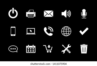 Web icon set. Contact us icons. web icons set for computer. website and mobile apps
