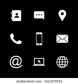 Conjunto de iconos Web.Contáctenos con los iconos. iconos Web establecidos para el equipo. aplicaciones web y móviles