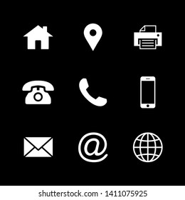 Web icon set. Contact us icons. web icons set for computer. website and mobile apps