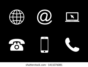 Web icon set. Contact us icons. web icons set for computer. website and mobile apps