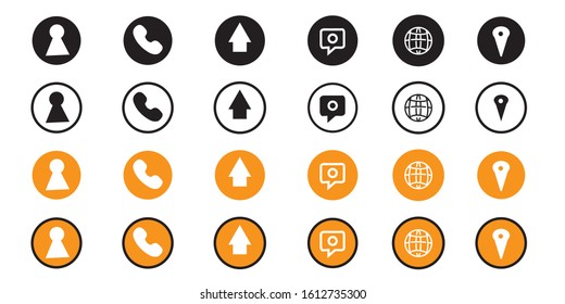 Web icon set. Contact us icons. web icons set for computer. website and mobile apps