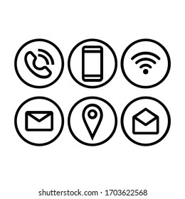 Web-Icon-Set. Kontaktieren Sie uns Symbole. Web-Symbole für Computer. Website und mobile Apps