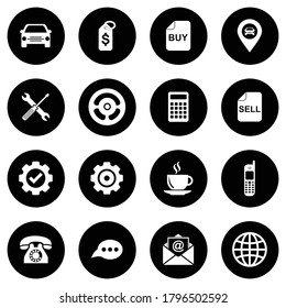 web icon set contact us for car dealer vector symbol illustrations white background
