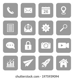 web icon set, contact us icon set vector sign symbol