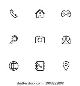 web icon set, contact us icon set vector sign symbol with thin line style 