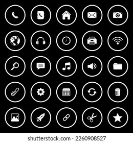 web icon set, contact us icon set, social media icon set vector sign symbol