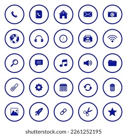web icon set, contact us icon set, social media icon set vector sign symbol