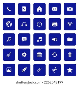 web icon set, contact us icon set, social media icon set vector sign symbol