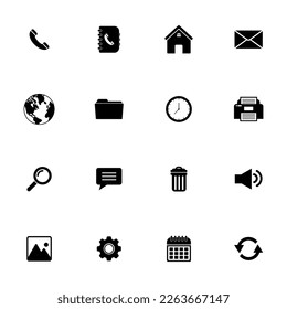 web icon set, contact us icon set, social media icon set vector sign symbol
