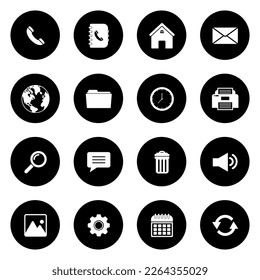 conjunto de iconos web, póngase en contacto con nosotros conjunto de iconos, conjunto de iconos de medios sociales símbolo de signo vector