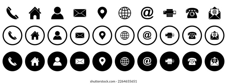 Web-Icon-Set, kontaktieren Sie uns Icon-Set, Social-Media-Symbol-Set Vektorsymbol