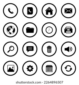 web icon set, contact us icon set, social media icon set vector sign symbol