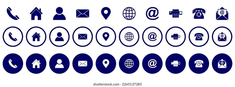 web icon set, contact us icon set, social media icon set vector sign symbol