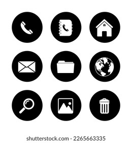 conjunto de iconos web, póngase en contacto con nosotros conjunto de iconos, conjunto de iconos de medios sociales símbolo de vector