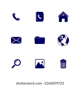 web icon set, contact us icon set, social media icon set vector sign symbol