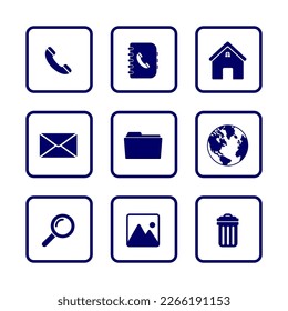 conjunto de iconos web, póngase en contacto con nosotros conjunto de iconos, conjunto de iconos de medios sociales símbolo de signo vector