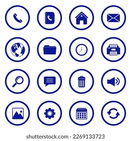 web icon set, contact us icon set, social media icon set vector sign symbol