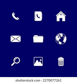 web icon set, contact us icon set, social media icon set vector sign symbol