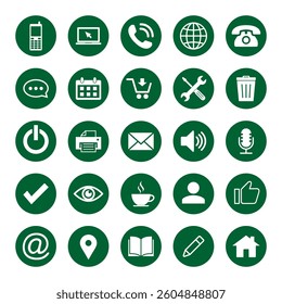 Web icon set. Contact us icons. web icons set for computer. website and mobile apps