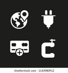 web icon set  with credit card, clamp and international delivery vector icons for web and graphic design