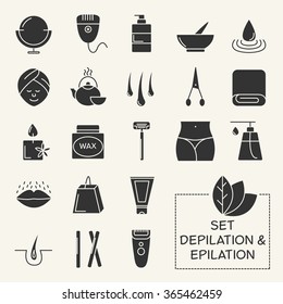 Web icon set - Depilation and epilation