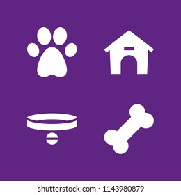 web icon set with dog house, pawprint and bone vector icons for web and graphic design