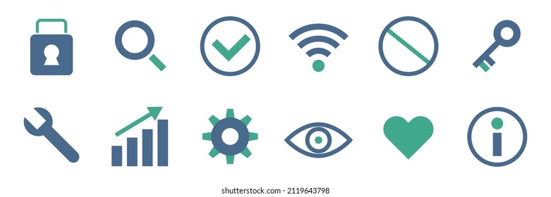 Web icon set. Editable vectors.
