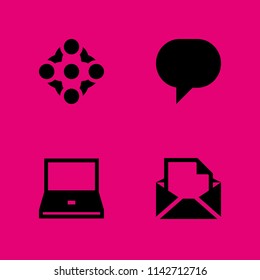 web icon set. email, protection and laptop vector icon for graphic design and web