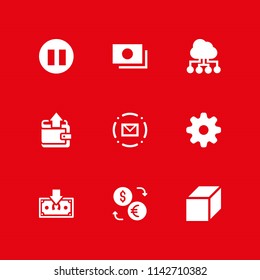 web icon set. exchange, pause and money vector icon for graphic design and web