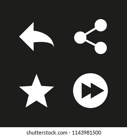 web icon set with fast forward, star and share vector icons for web and graphic design
