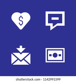 web icon set. favorite, chat and money vector icon for graphic design and web