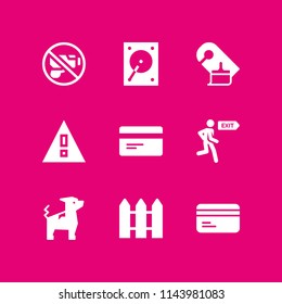 web icon set  with fence, guns and credit card vector icons for web and graphic design