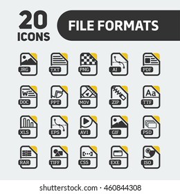 Web icon set. File formats