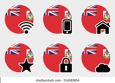 A Web Icon Set with the Flag of Bermuda