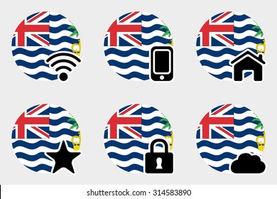 A Web Icon Set with the Flag of British Indian Ocean Territory
