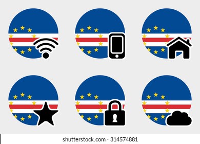 A Web Icon Set with the Flag of Cape Verde