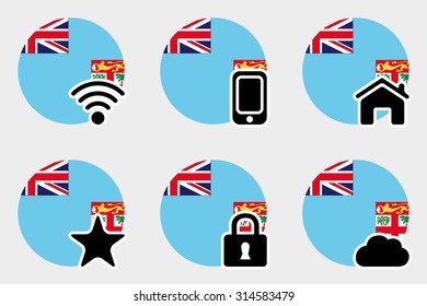 A Web Icon Set with the Flag of Fiji