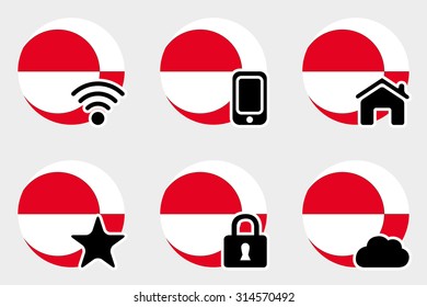 A Web Icon Set with the Flag of Greenland