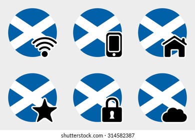 A Web Icon Set with the Flag of Scotland