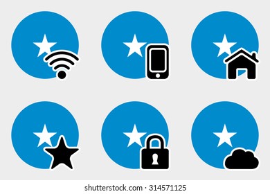 A Web Icon Set with the Flag of Somalia