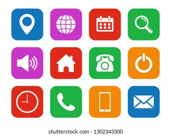 Web icon Set Flat Design. Set of web icon Flat Design vector. for web computer and mobile