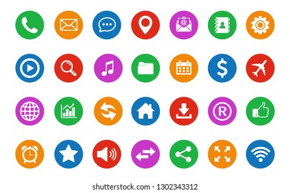 Web icon Set Flat Design. Set of web icon Flat Design vector. for web computer and mobile