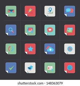 Web icon set - folded corner