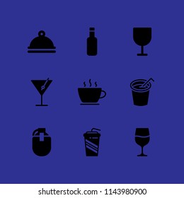 web icon set with food, coffee cup and soft drink vector icons for web and graphic design